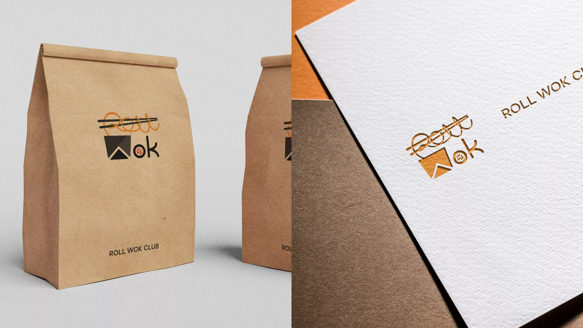 Разработка логотипа суши-бара «Roll Wok Club» в Грязовце