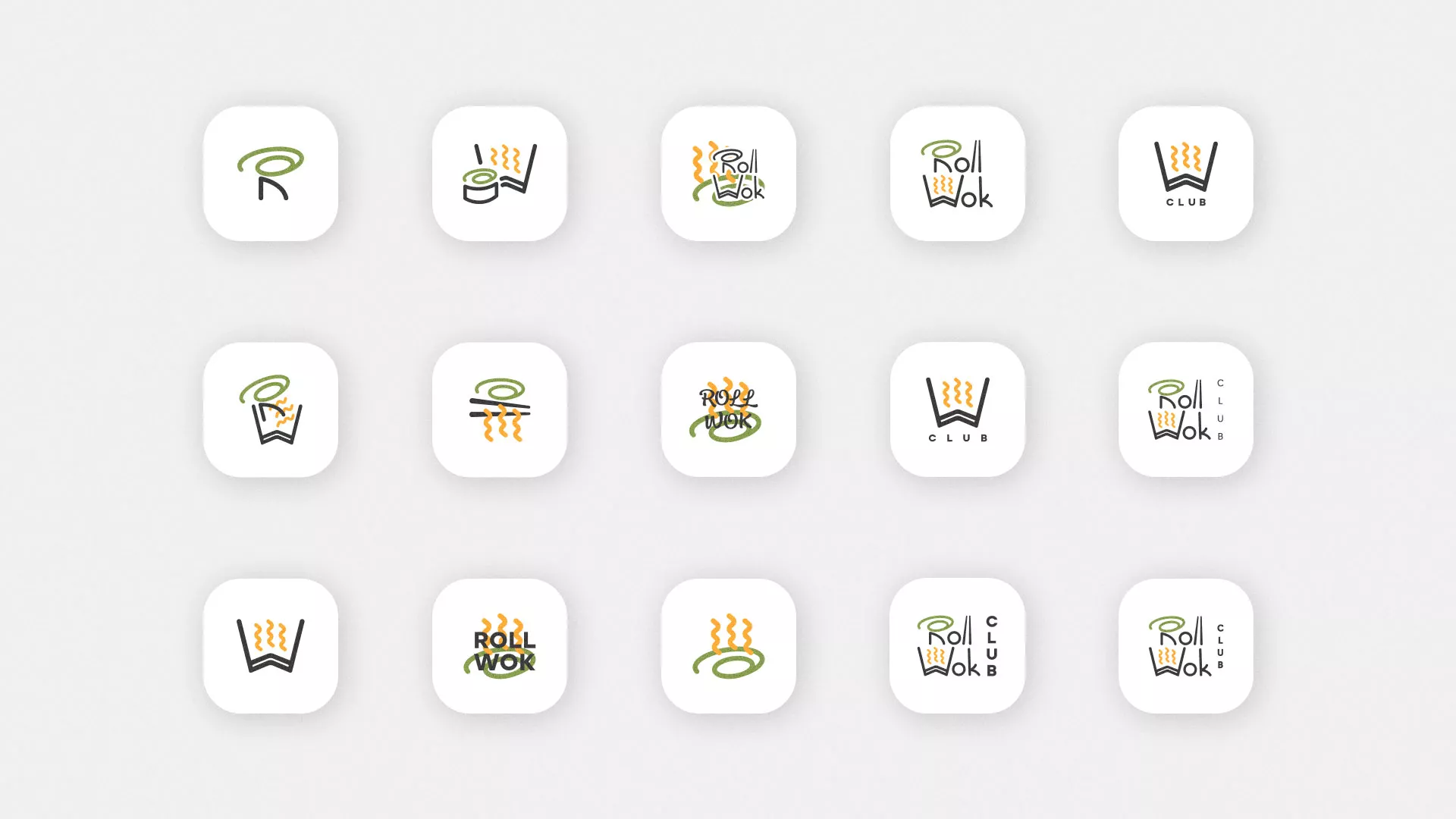 Разработка иконки приложения суши-бара «Roll Wok Club» в Грязовце